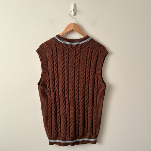 Aritzia Sunday Best Winston Knit Sweater Vest V Neck Brown Size Small - Picture 4 of 6
